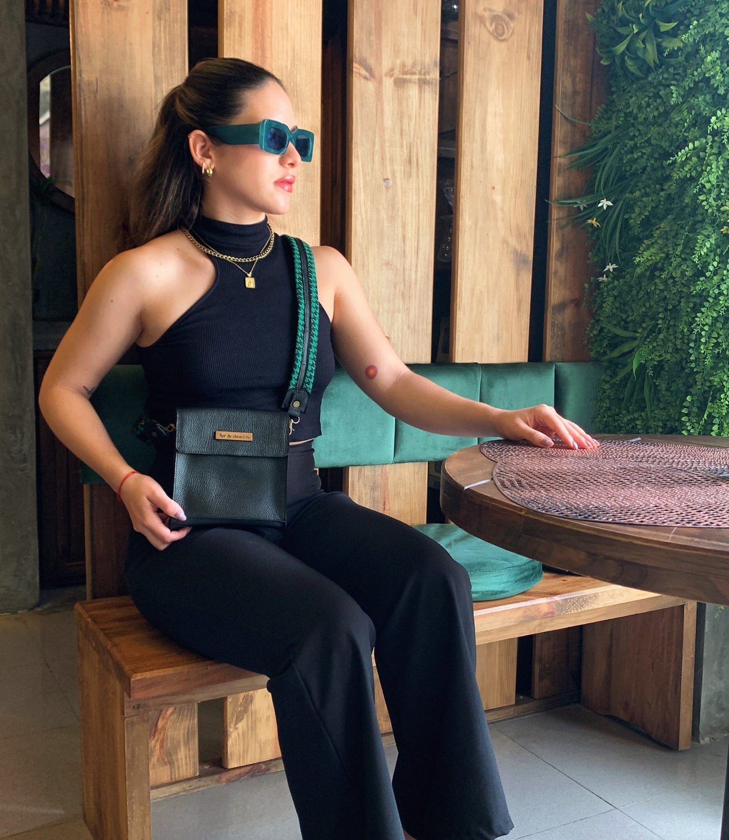 GLASGOW BANDOLERA GREEN - HECHO EN CUERO - CCS