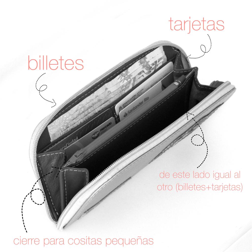 2 BILLETERAS DE CUERO ORO Y PLATA