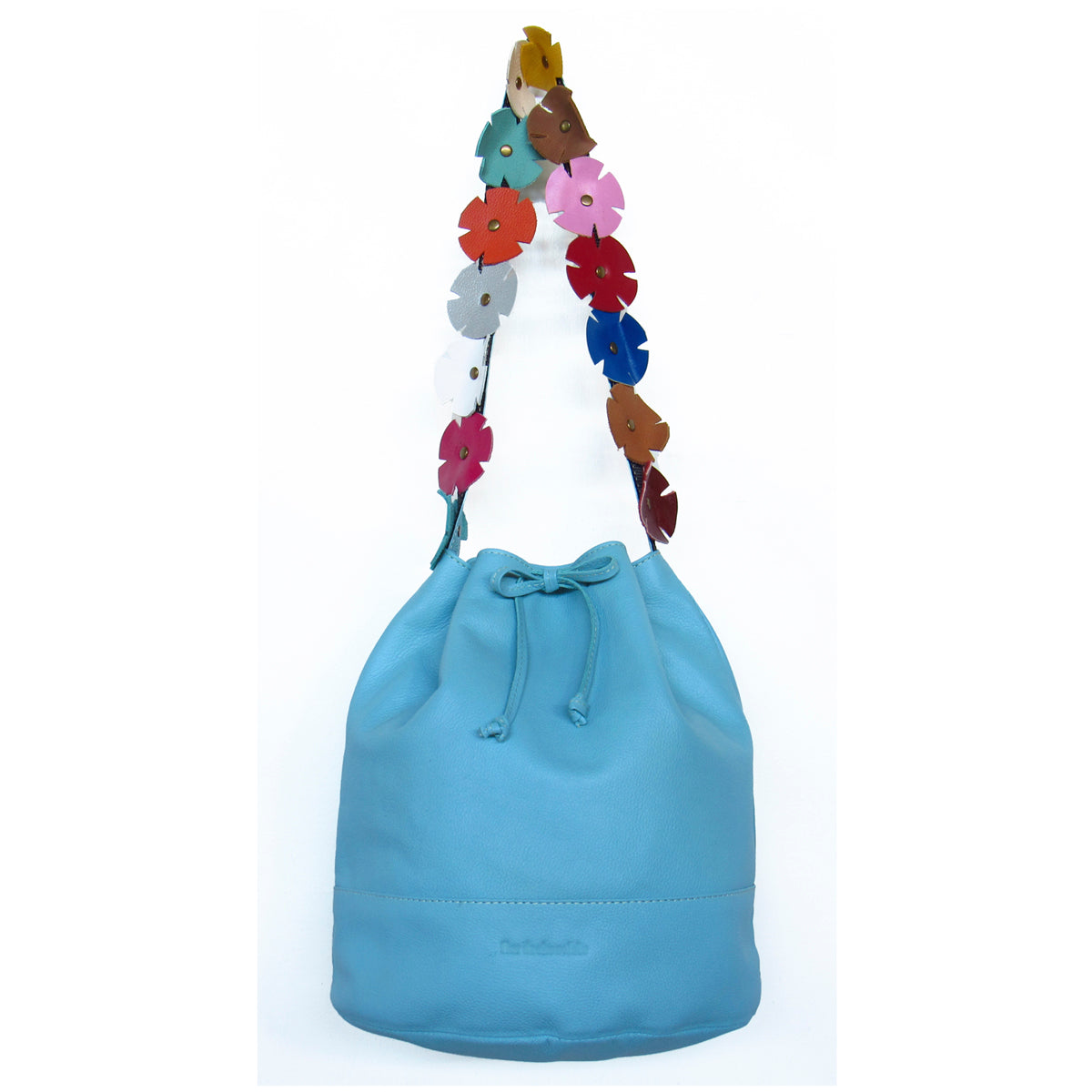 FIORI BUCKET TURQUESA - HECHO EN CUERO