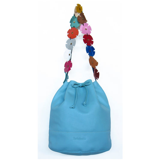 FIORI BUCKET TURQUESA - HECHO EN CUERO