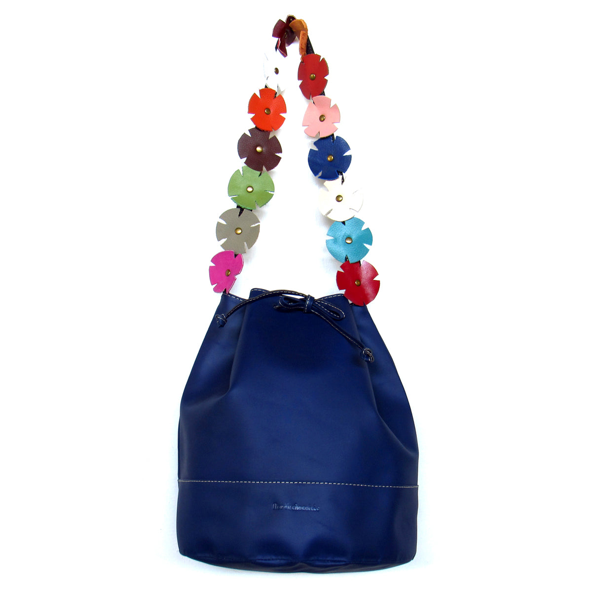 FIORI BUCKET AZUL NAVY - HECHO EN CUERO - CCS