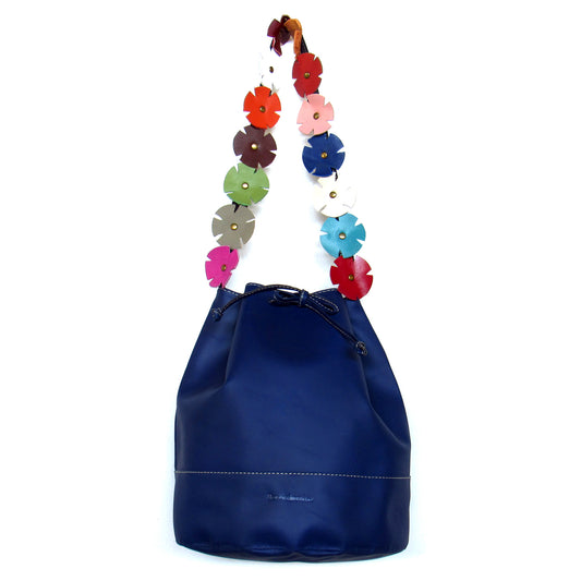 FIORI BUCKET AZUL NAVY - HECHO EN CUERO