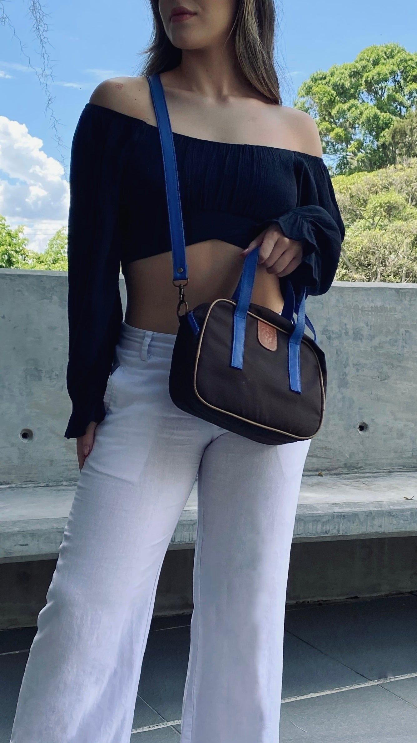 DENIM BANDOLERA BEIGE