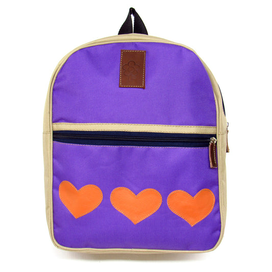 MORRAL NIÑA CORAZONES PURPURA