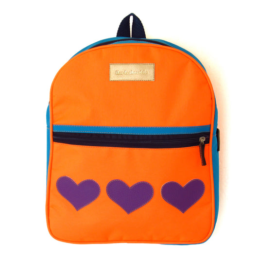 MORRAL NIÑA CORAZONES NARANJA