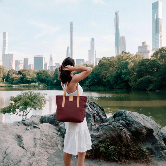 DENIM TOTE VINOTINTO - CCS